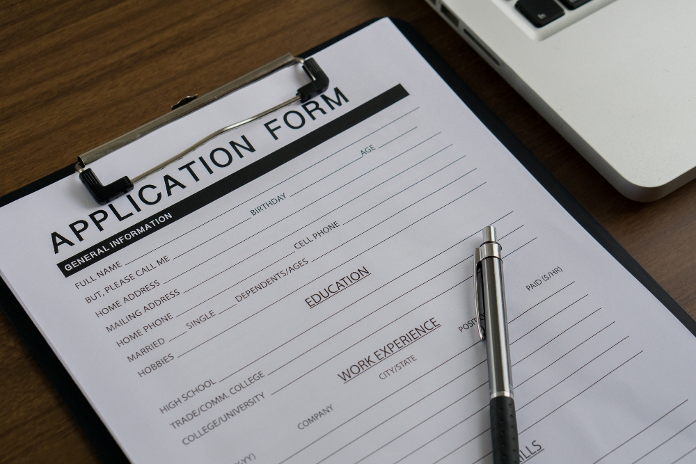 Application form concept.man filling personal profile to applying for job.