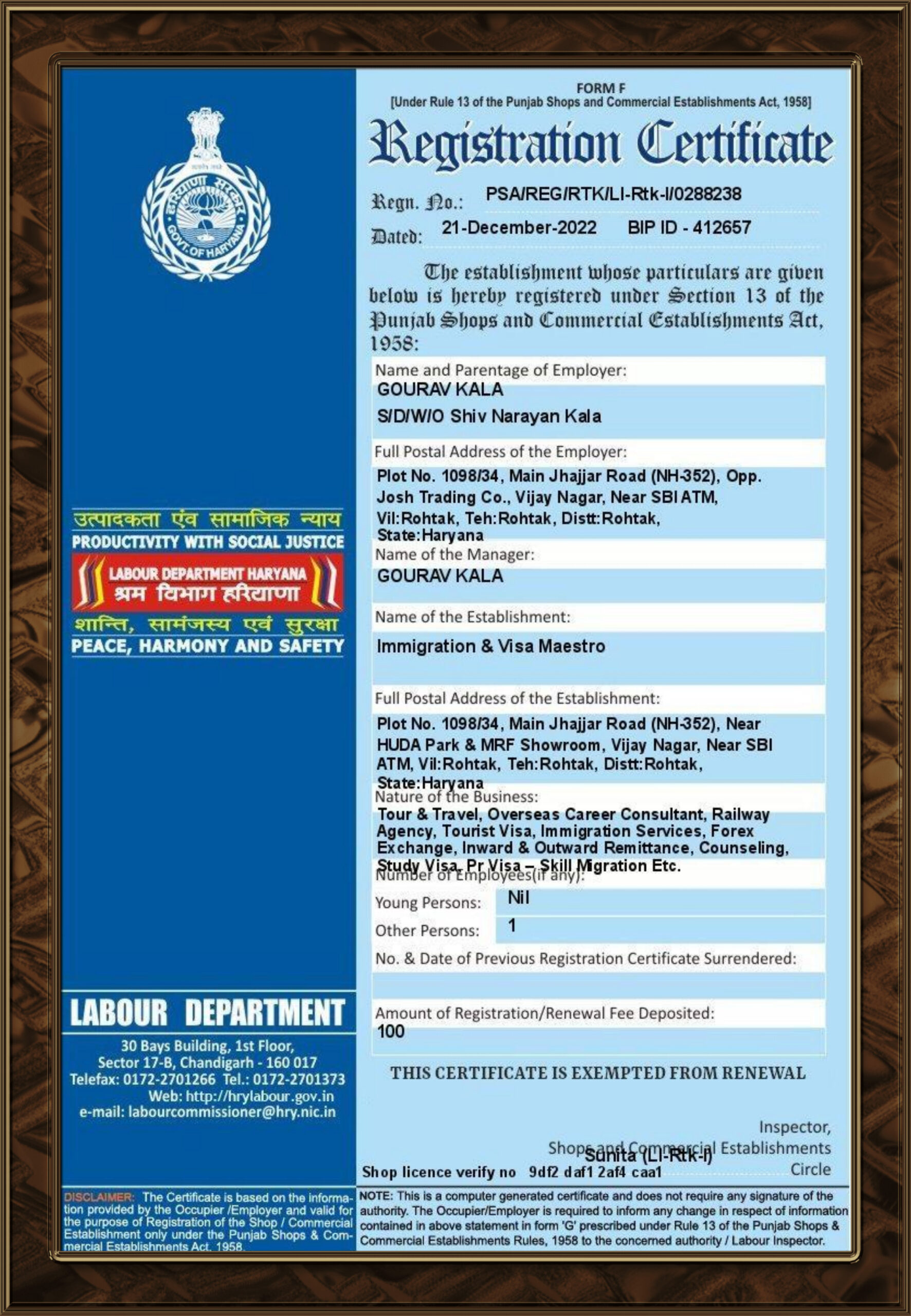 Official Registration - Immigration & Visa Maestro